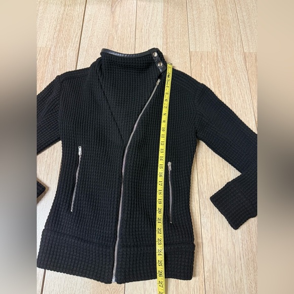 IRO Chelane Lamb Leather Trim Wool Moto Jacket - Picture 6 of 9